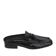 Mollini Women's Asteff Loafer Mule in Black Crinkle