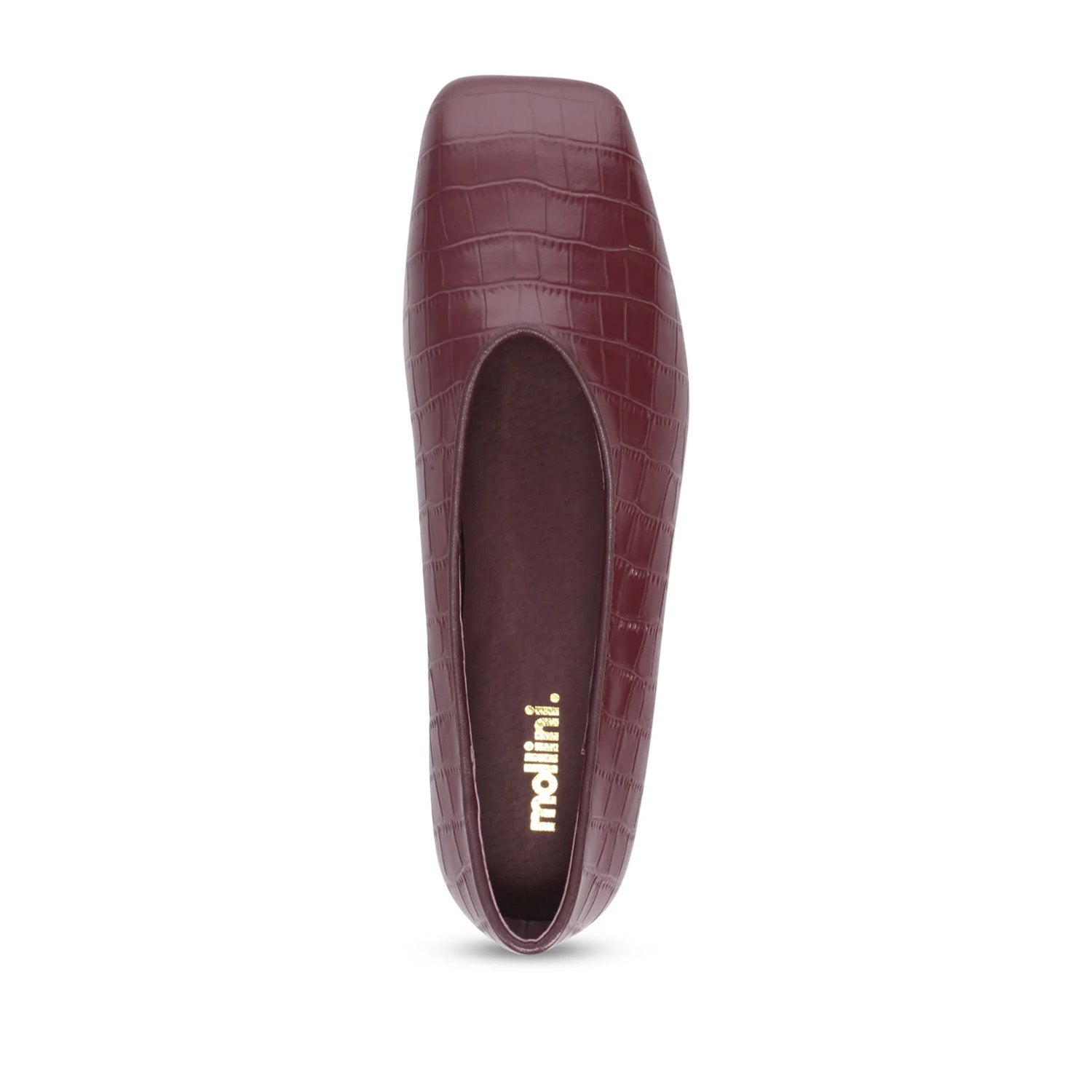 Mollini Women's Bevira Flat in Burgundy Croc