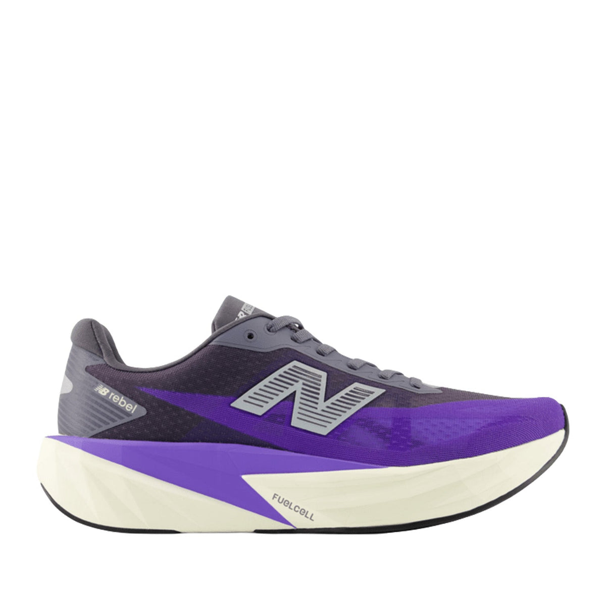 New Balance Men's FuelCell Rebel v5 in Electric Indigo/Truffle Salt/Silver Metallic