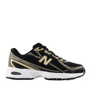 New Balance Unisex 740 in Black/Gold Metallic/White