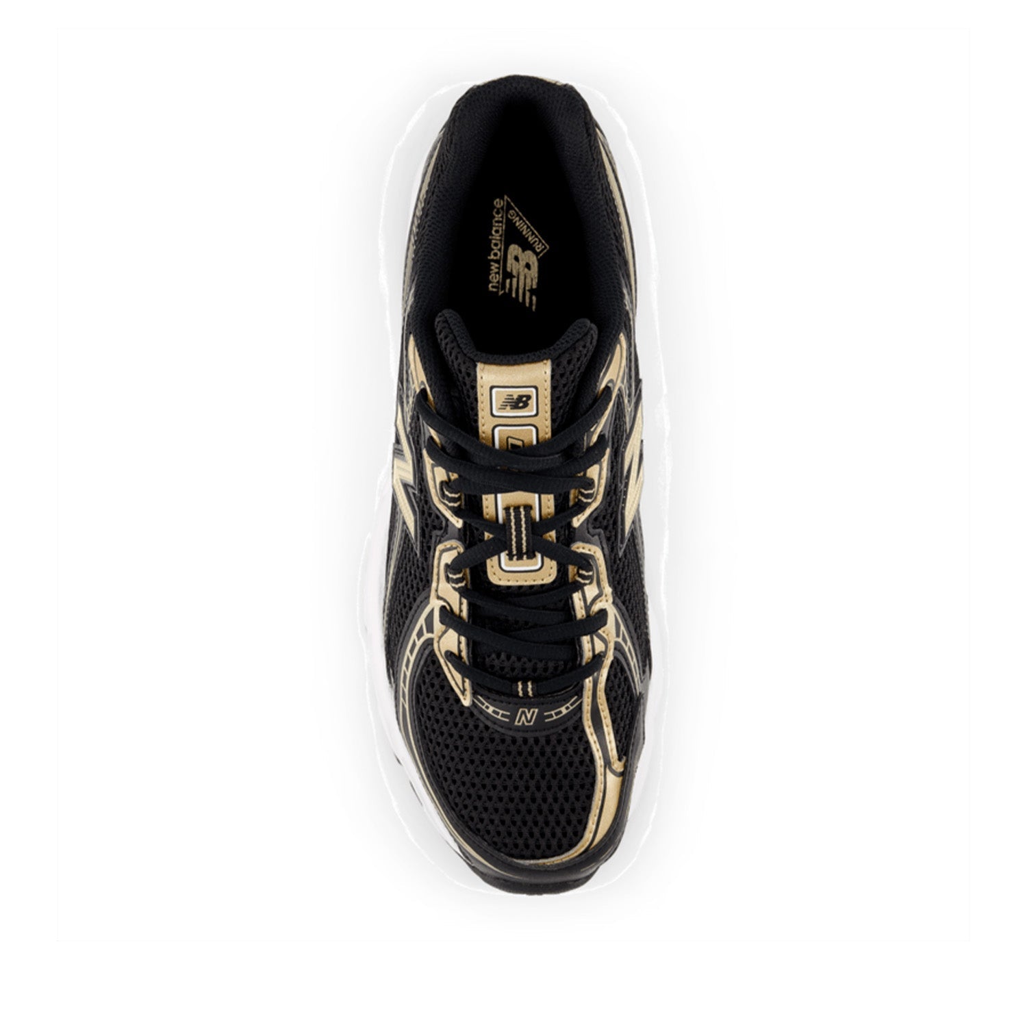 New Balance Unisex 740 in Black/Gold Metallic/White