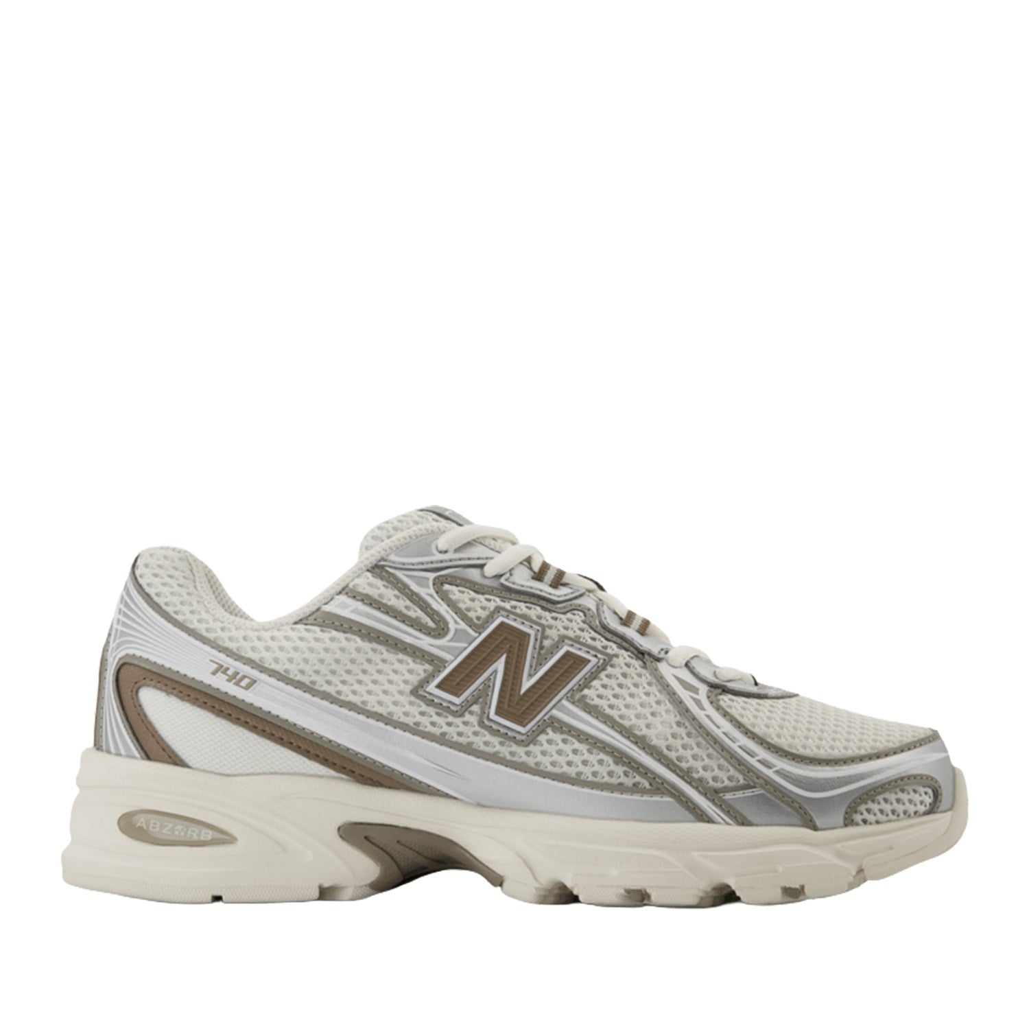 New Balance Unisex 740 in Sea Salt/Arid Stone/Silver Metallic/Mushroom