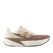 New Balance Women's FuelCell Rebel V5 in Angora Wide with Earth Shadow and Sea Salt
