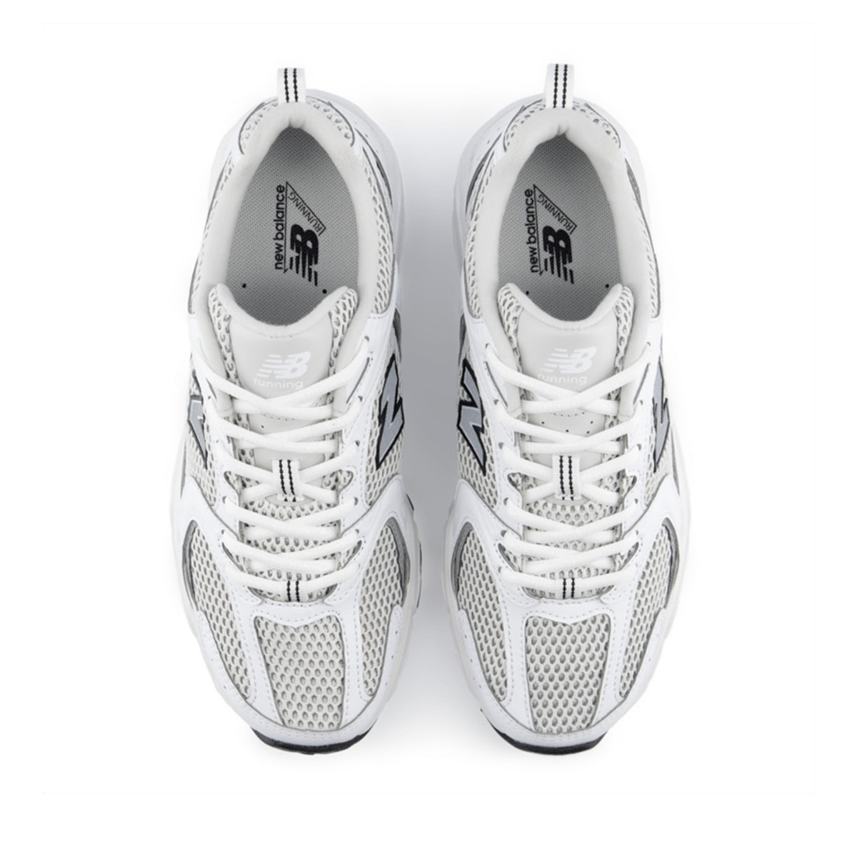 New Balance Unisex 530 in White/Silver Metallic/Black