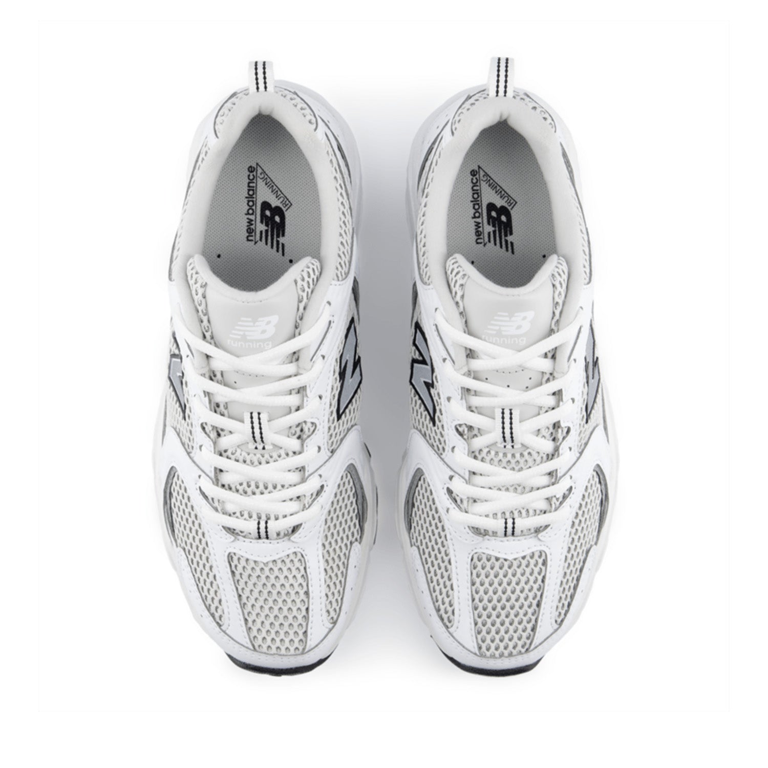 New Balance Unisex 530 in White/Silver Metallic/Black