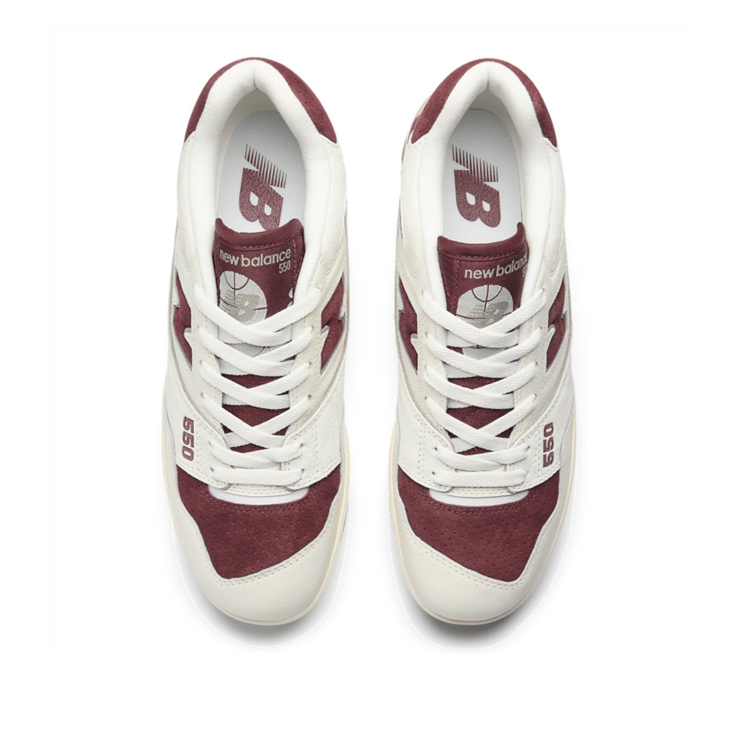 New Balance Unisex 550 in Sea Salt/Classic Crimson