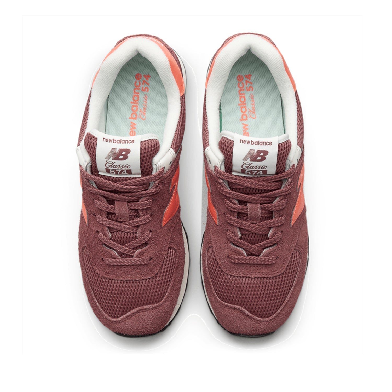 New Balance Unisex 574 in Red Rock/Tangerine Heat