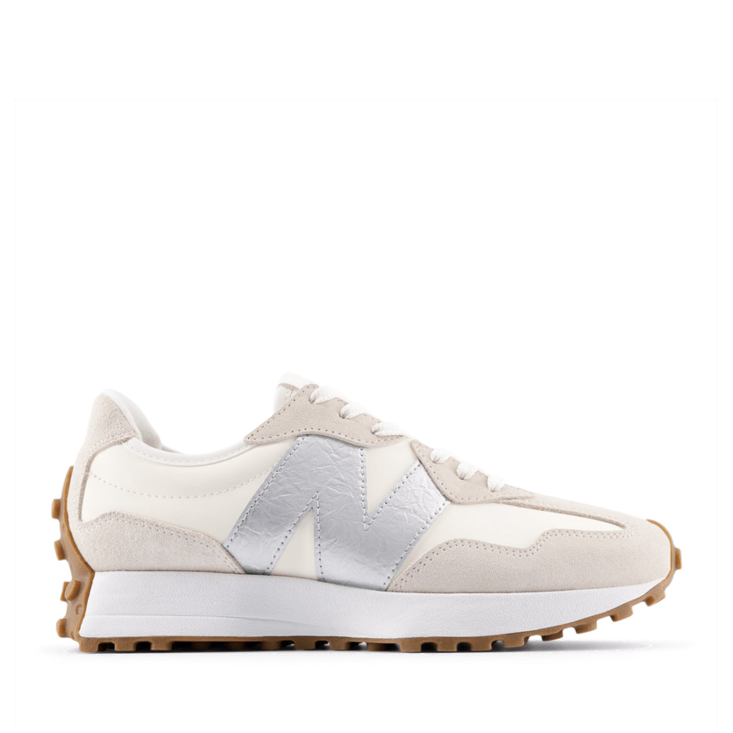 New Balance Women's 327 in Angora/Silver Metallic