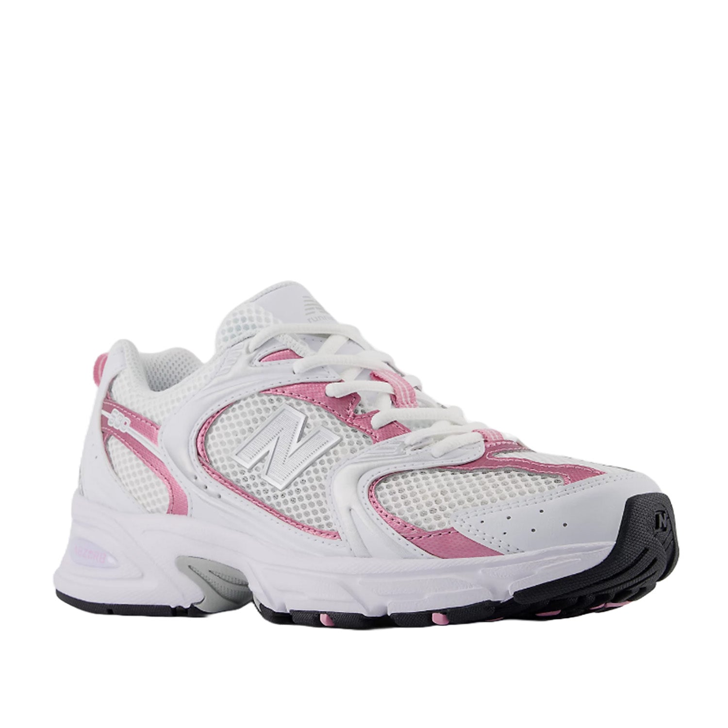 New Balance Unisex 530 in White/Pink Sugar/Silver Metallic