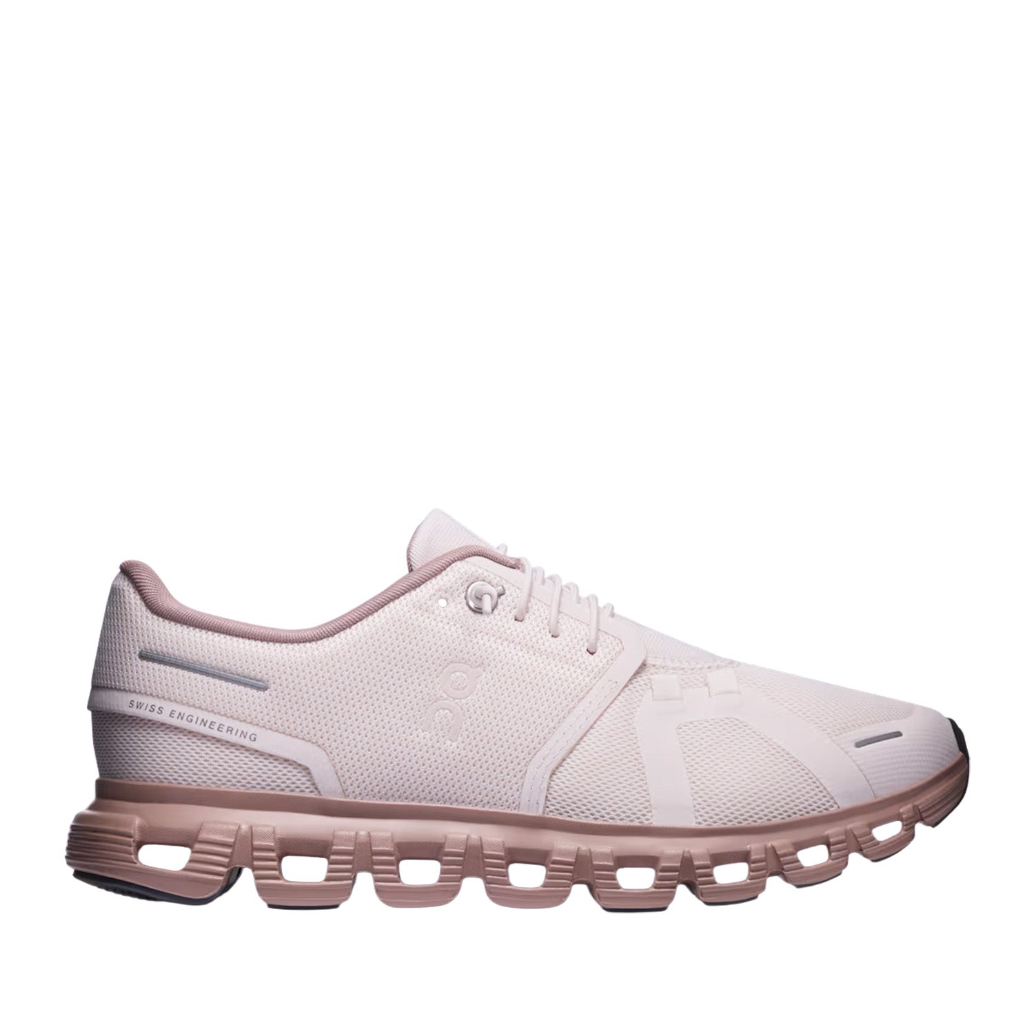 Pink running sneaker on a white background 