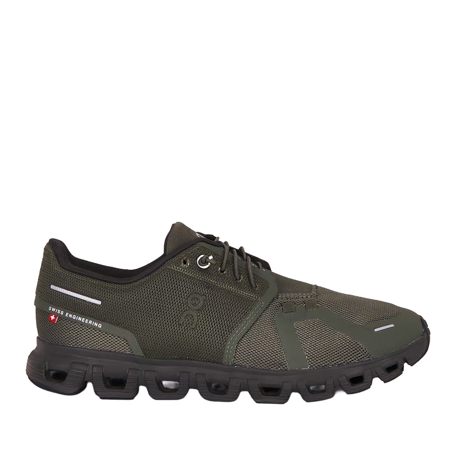 Green running sneaker on a white background 