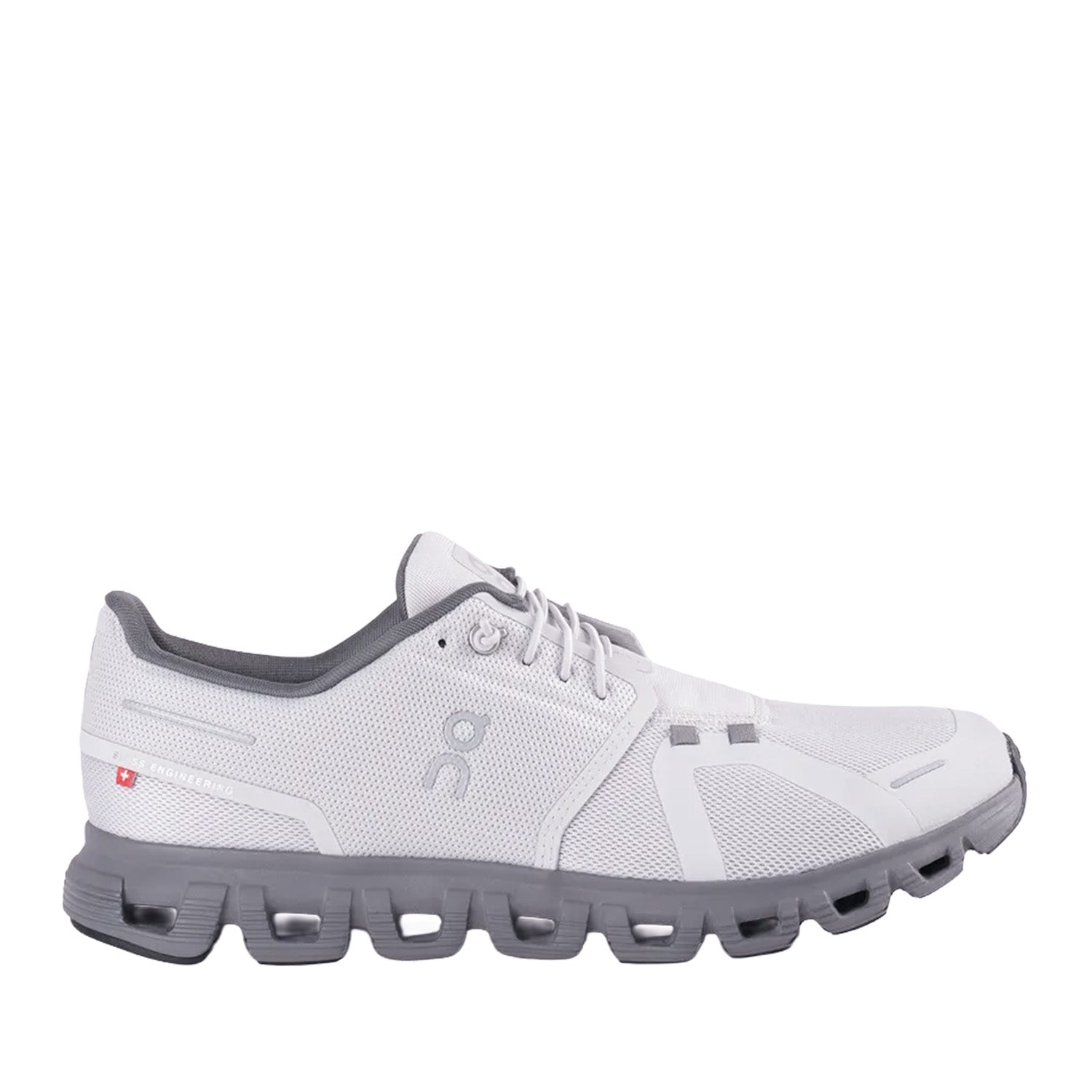 Grey running sneaker on a white background 