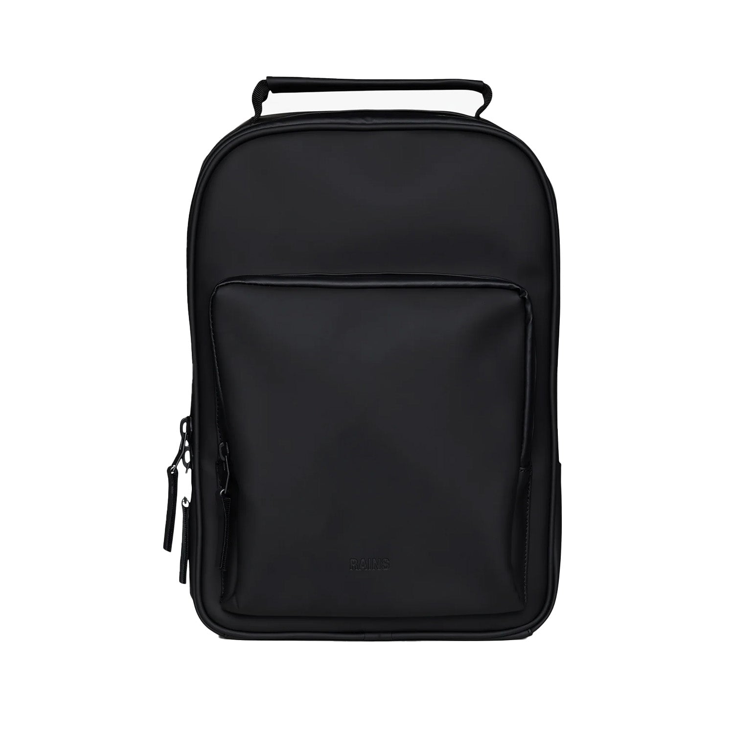 black backpack on a white background