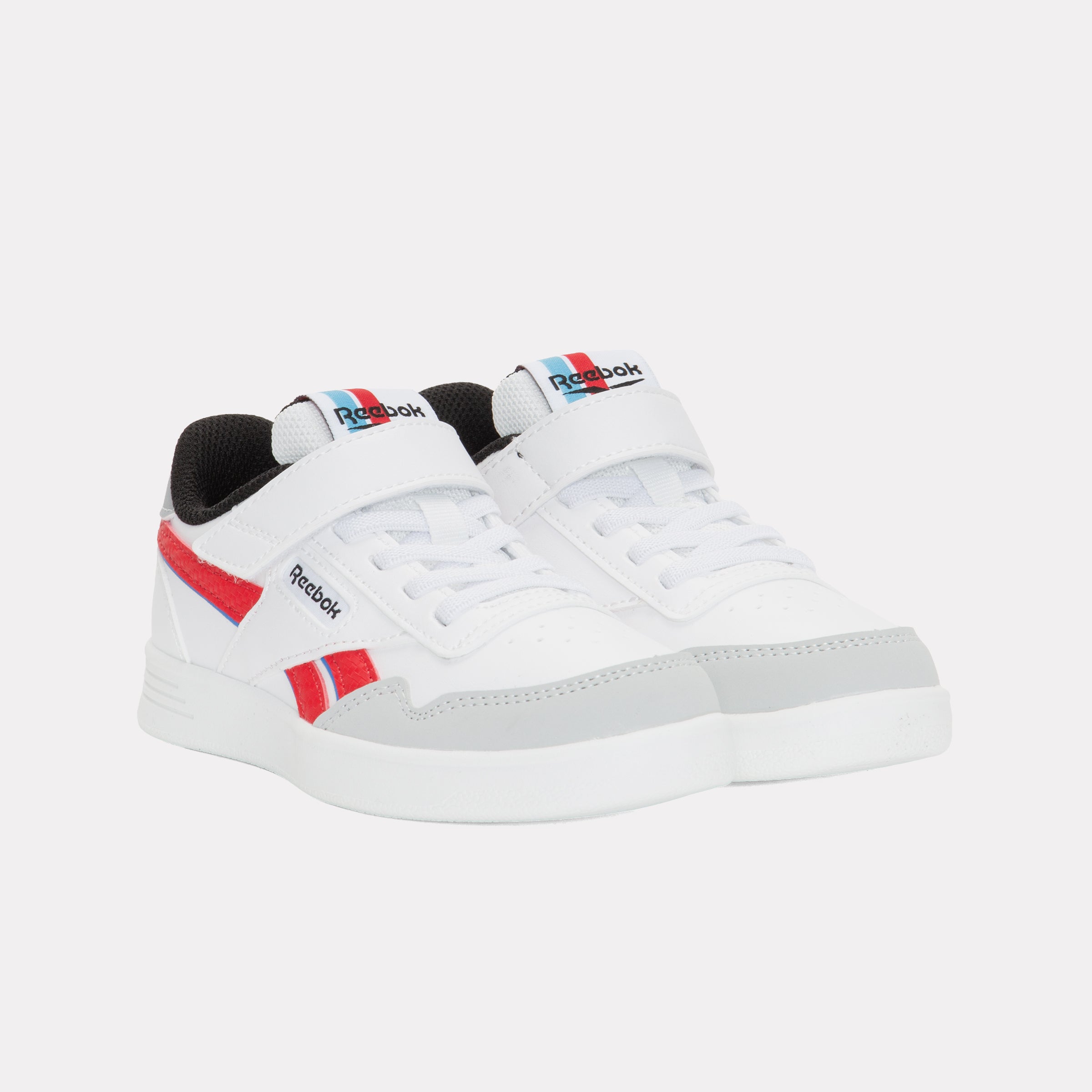 Reebok Kids' Court Advance Elastic Lace & Top Strap Child  In White/Vector M
