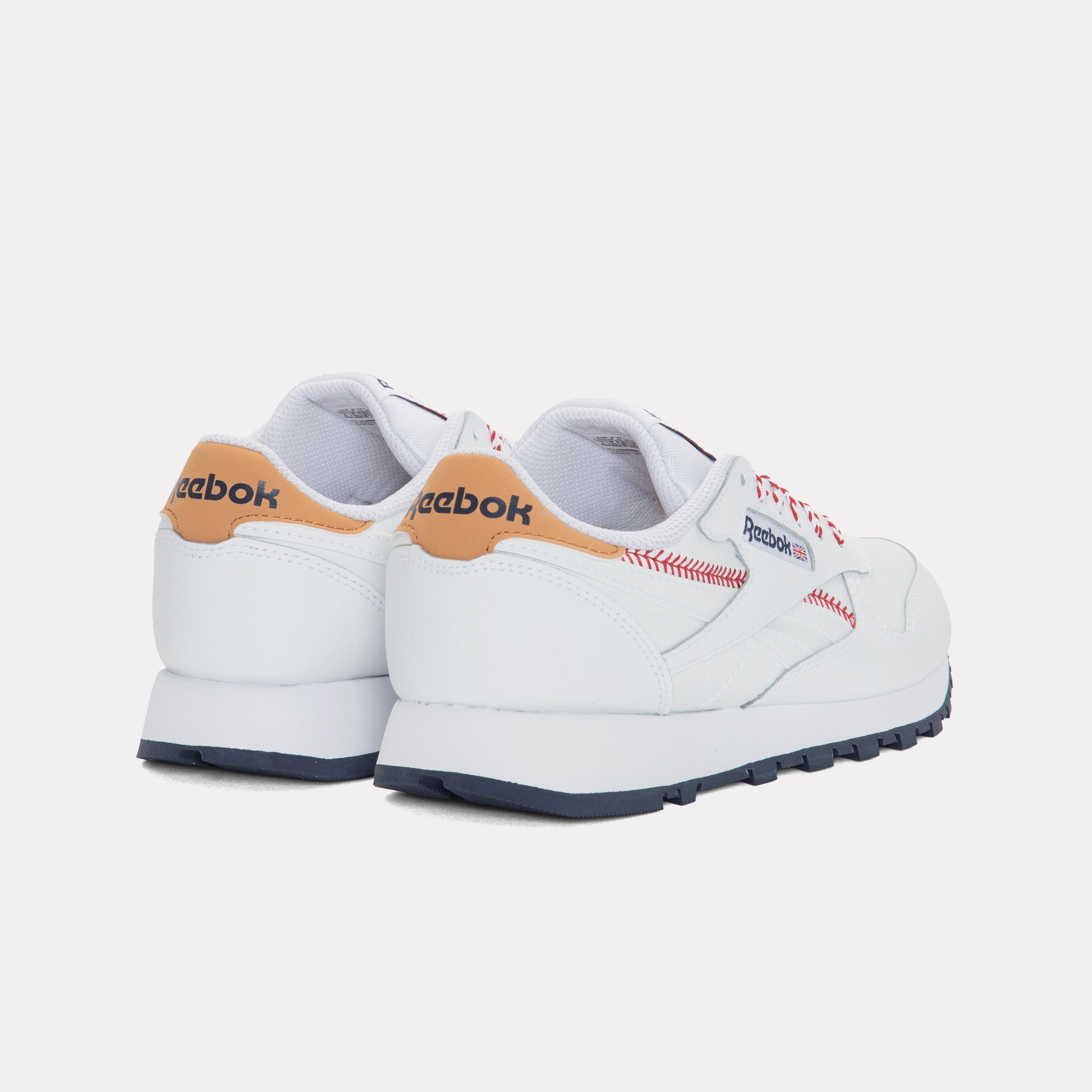Reebok Kids' Classic Leather Junior  In White/Vectornavy/Flashred M