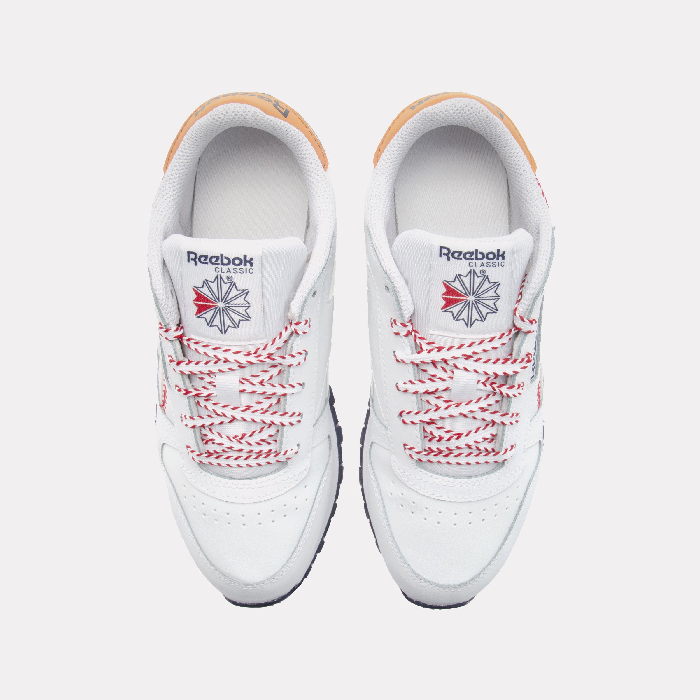 Reebok Kids' Classic Leather Junior  In White/Vectornavy/Flashred M