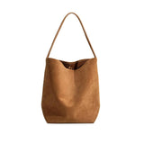 Ry & Ginger Small Suede Tote in Caramel