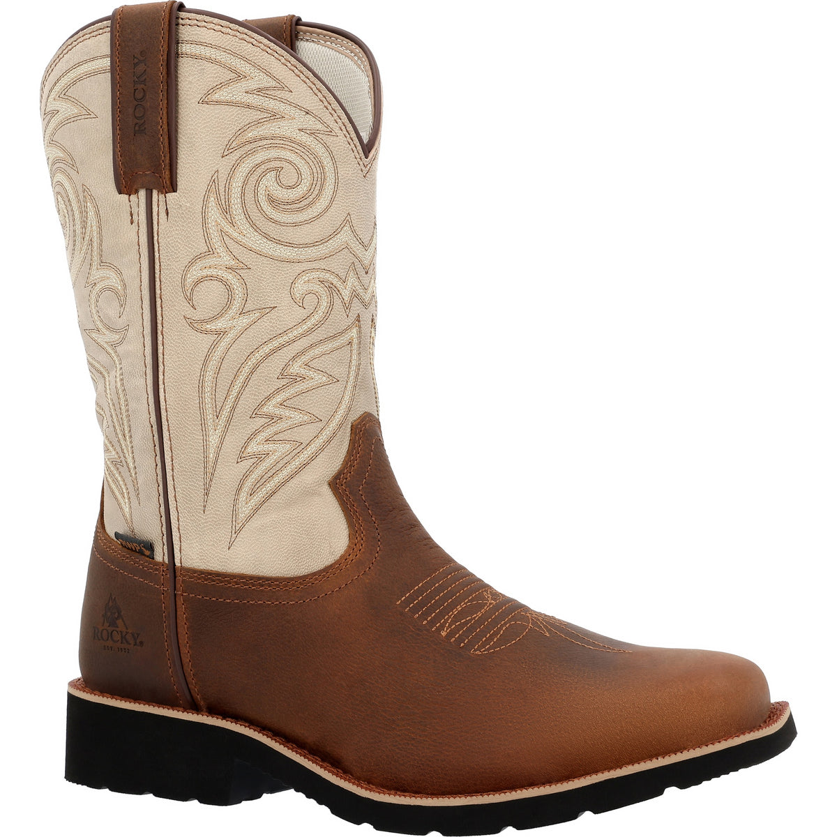Rocky Men's Monocrepe  12" Waterproof Leather Western Boo In Brown W