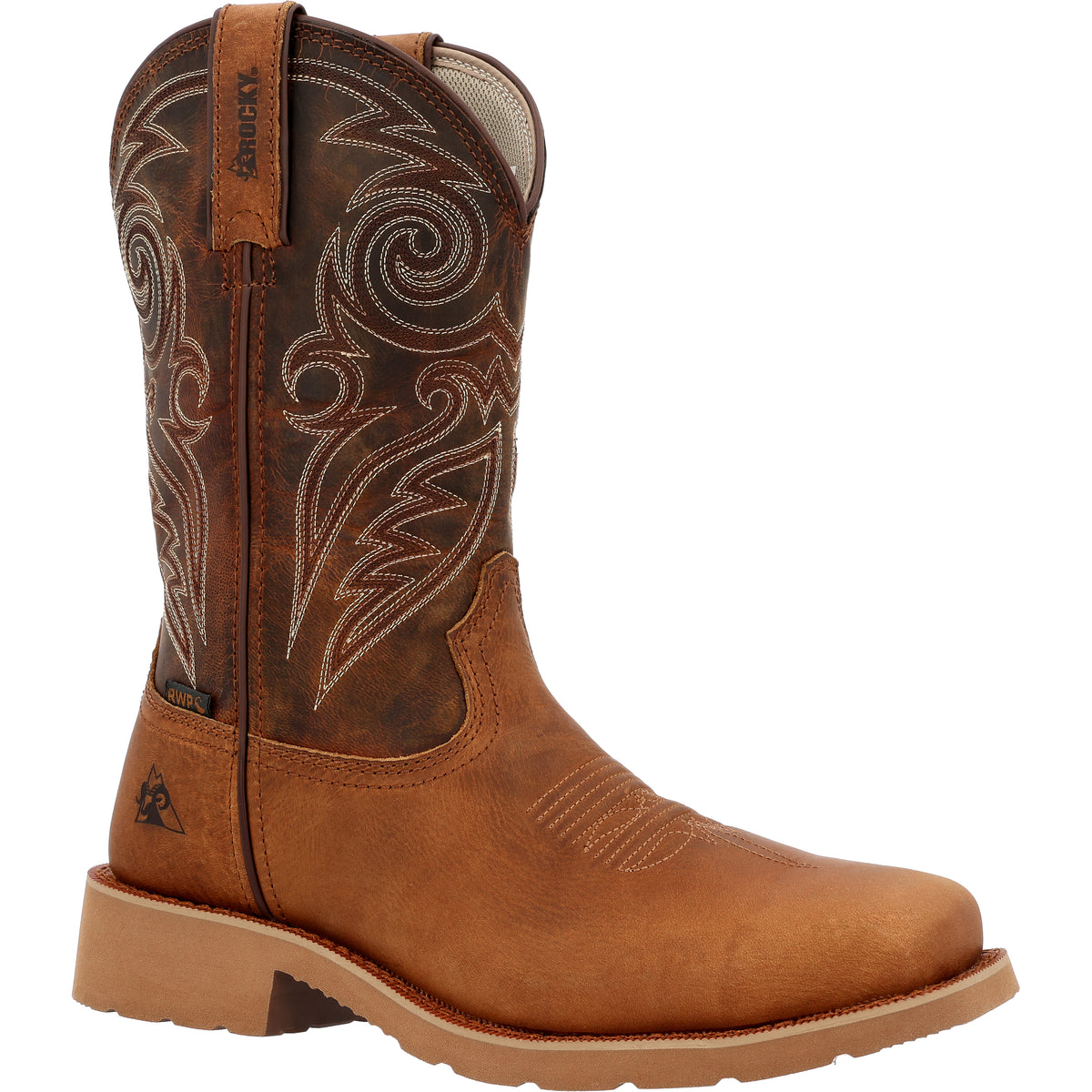 Rocky Men's Monocrepe  12" Waterproof Leather Western Boo In Tobacco M