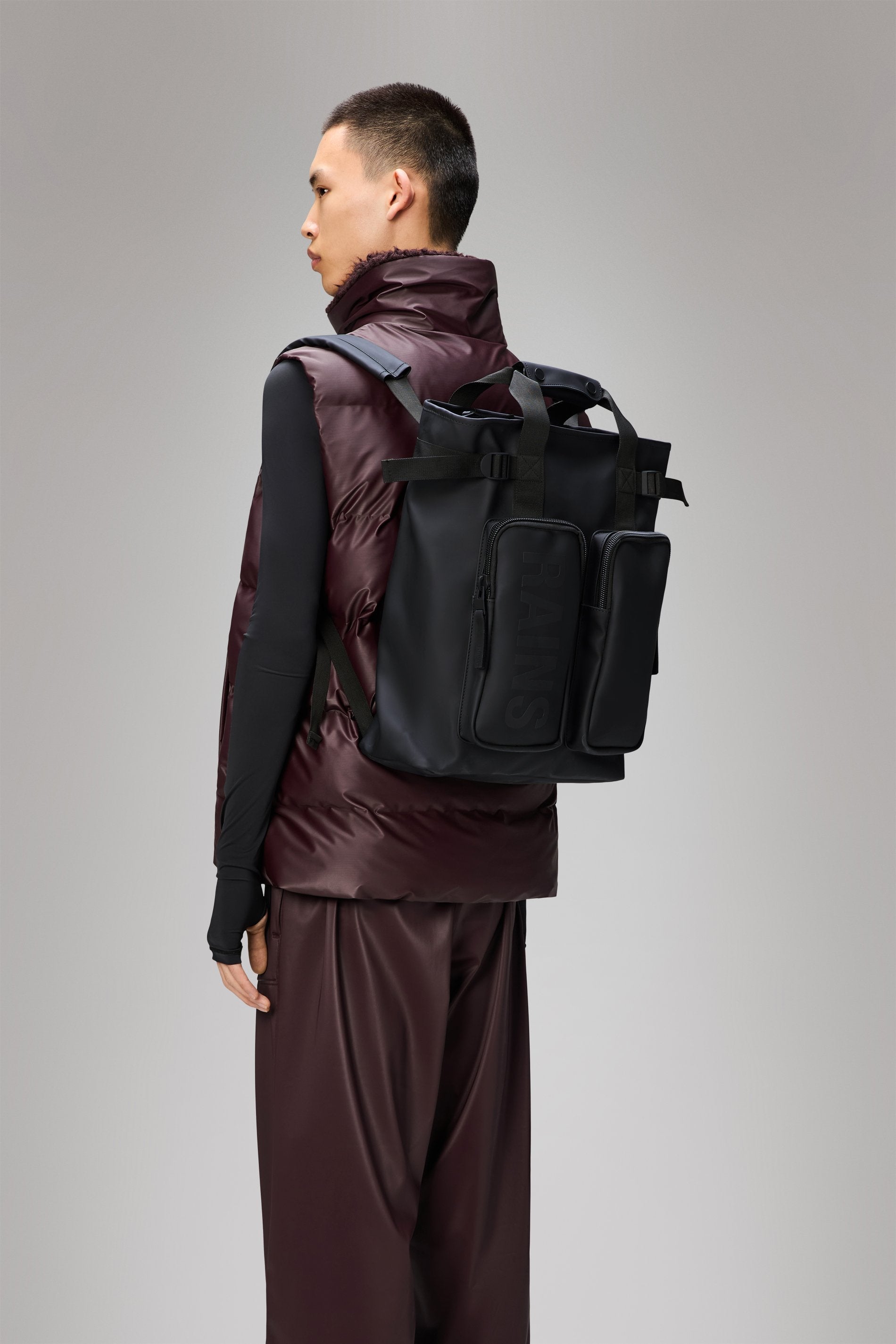 Rains Texel Tote Backpack in Black