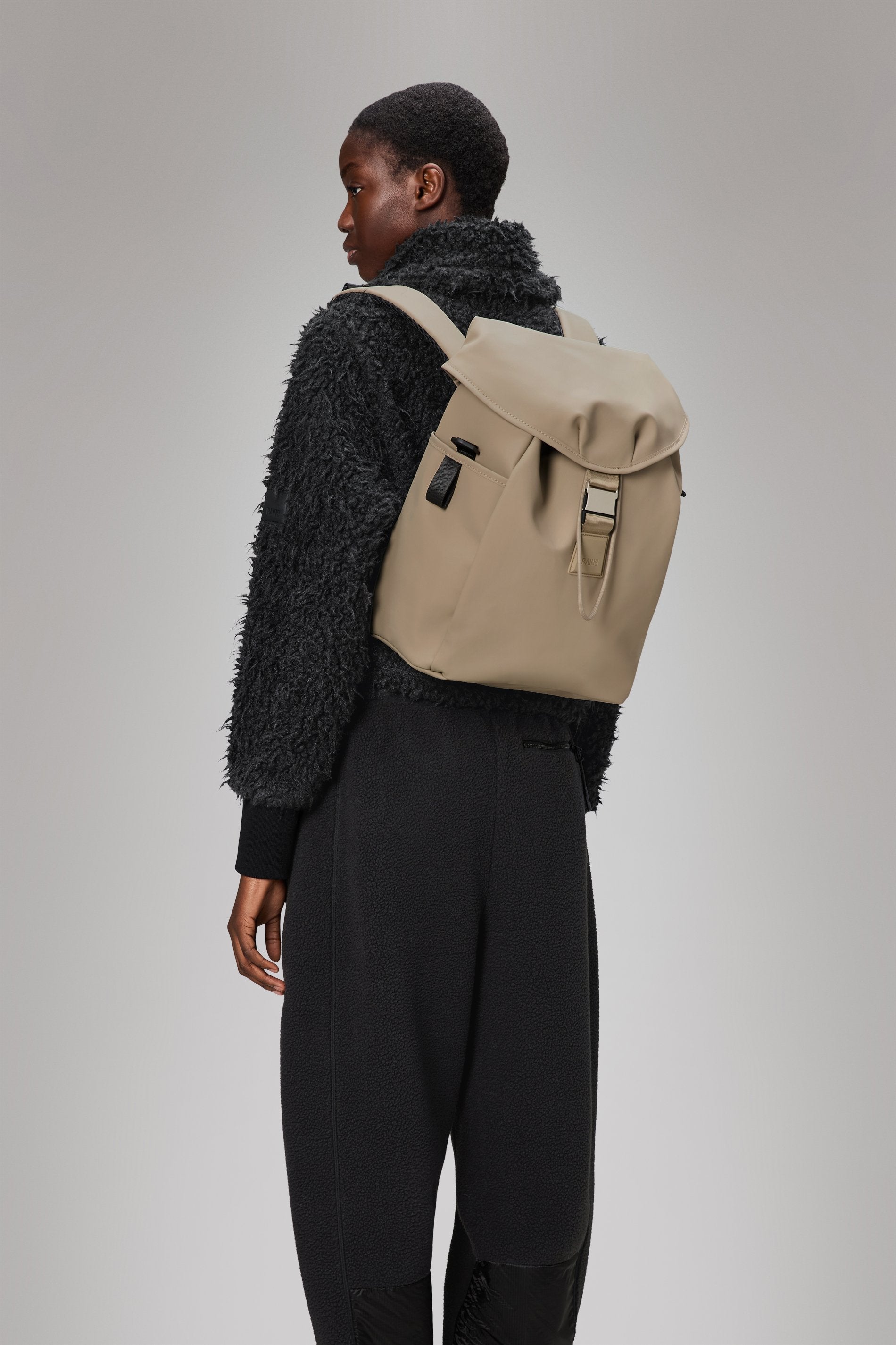 Rains Valera Bucket Backpack in Beige