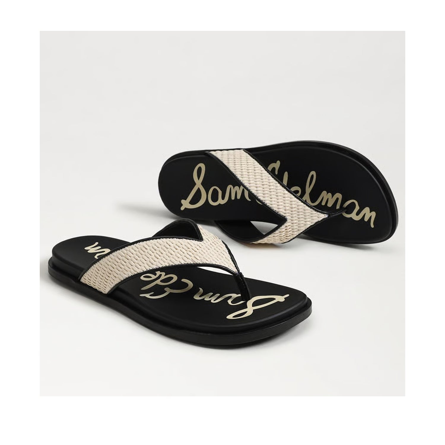 Sam Edelman Women's Lila in Linen Black and Raffia