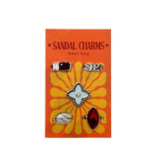 heel boy Sandal Charms in Red Silver, 5 pack