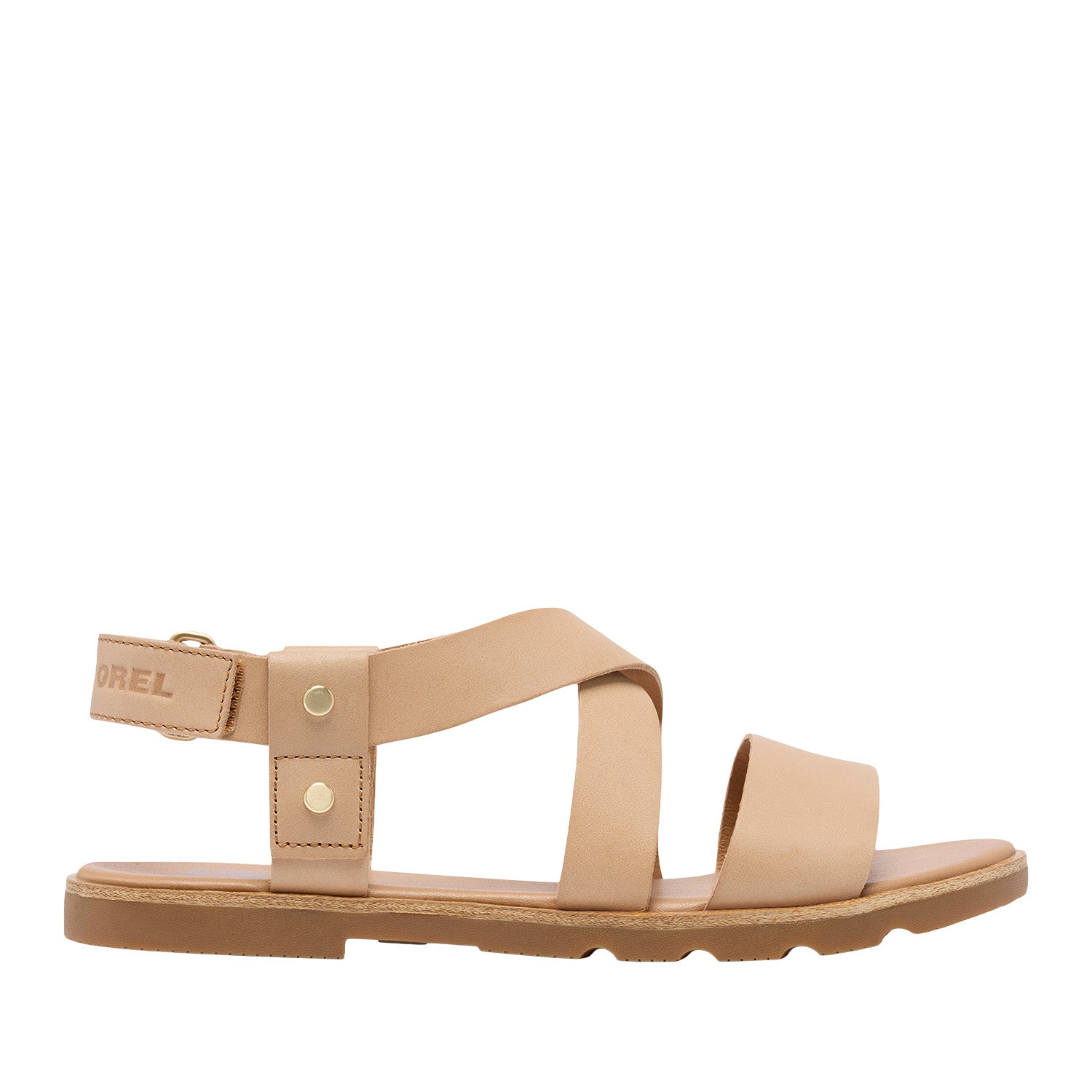 Sorel Women's Ella III Crisscross Sandal in Honest Beige/Gum