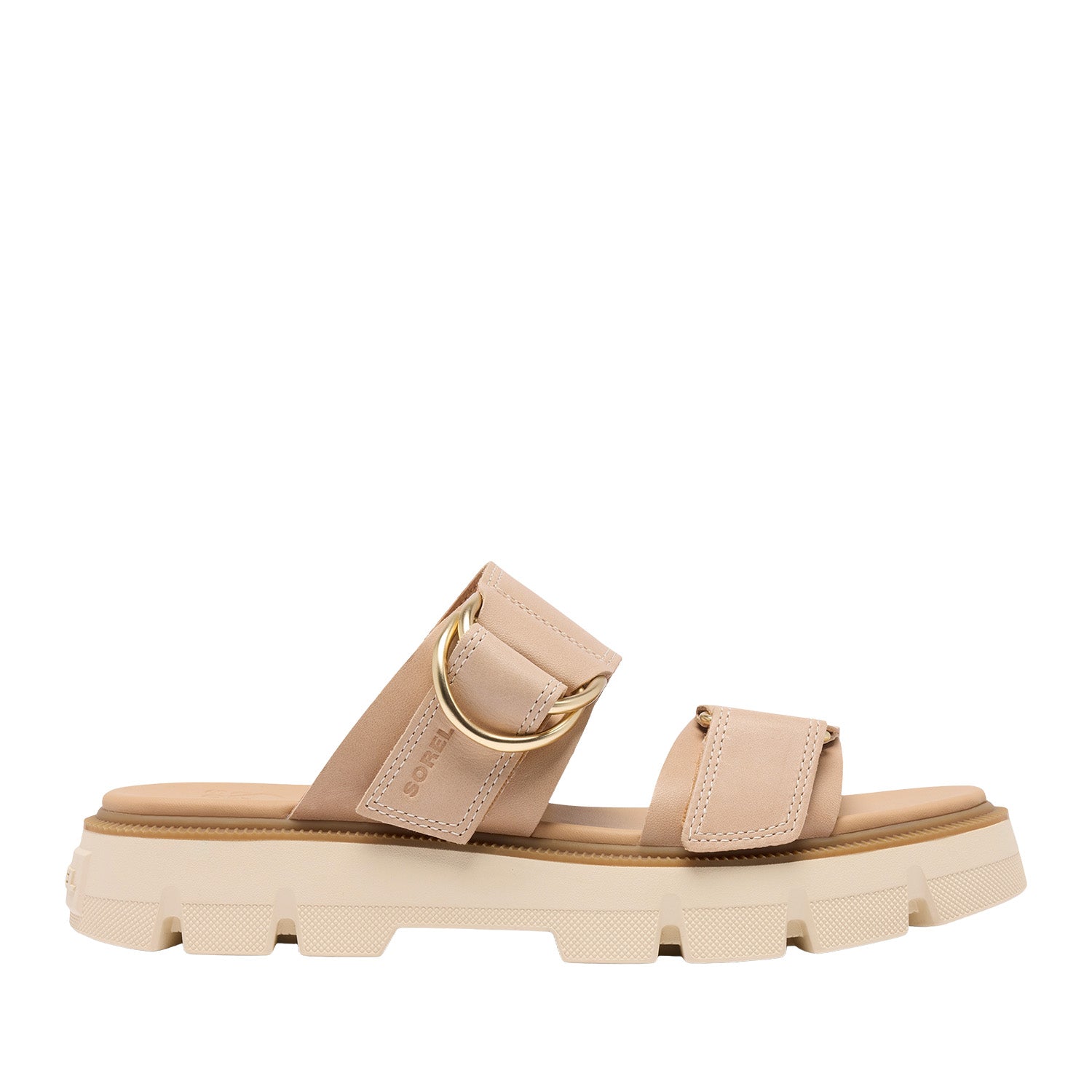 Sorel Women's Rein CB Slide Sandal in Honest Beige/Bleached Ceramic
