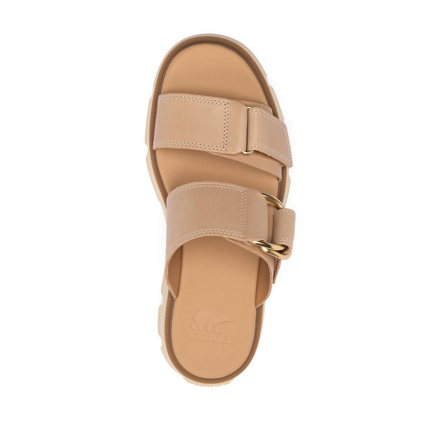 Sorel Women's Rein CB Slide Sandal in Honest Beige/Bleached Ceramic