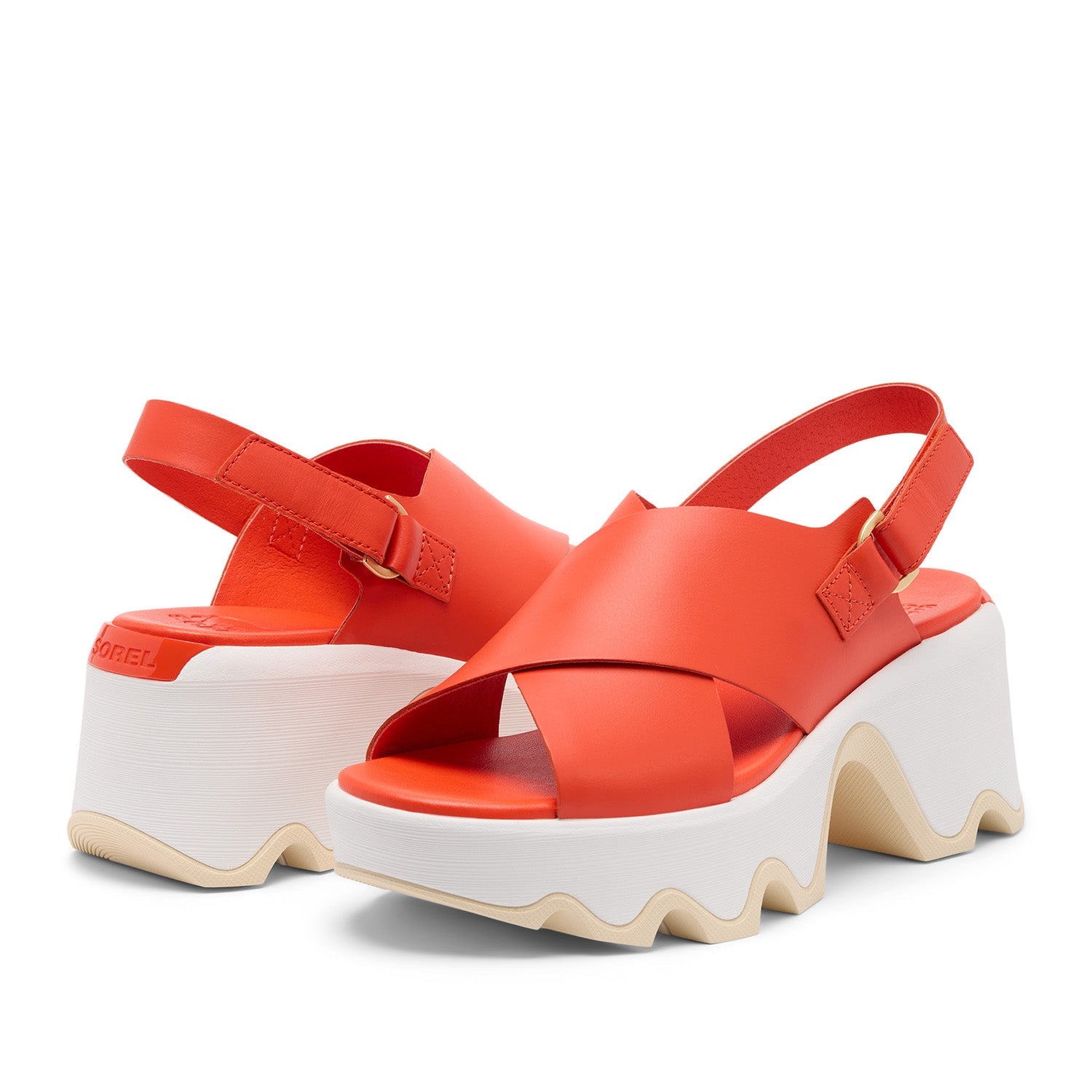 Sorel Women's Kinetic Aura Slingback in Crimson Fire/Honey White