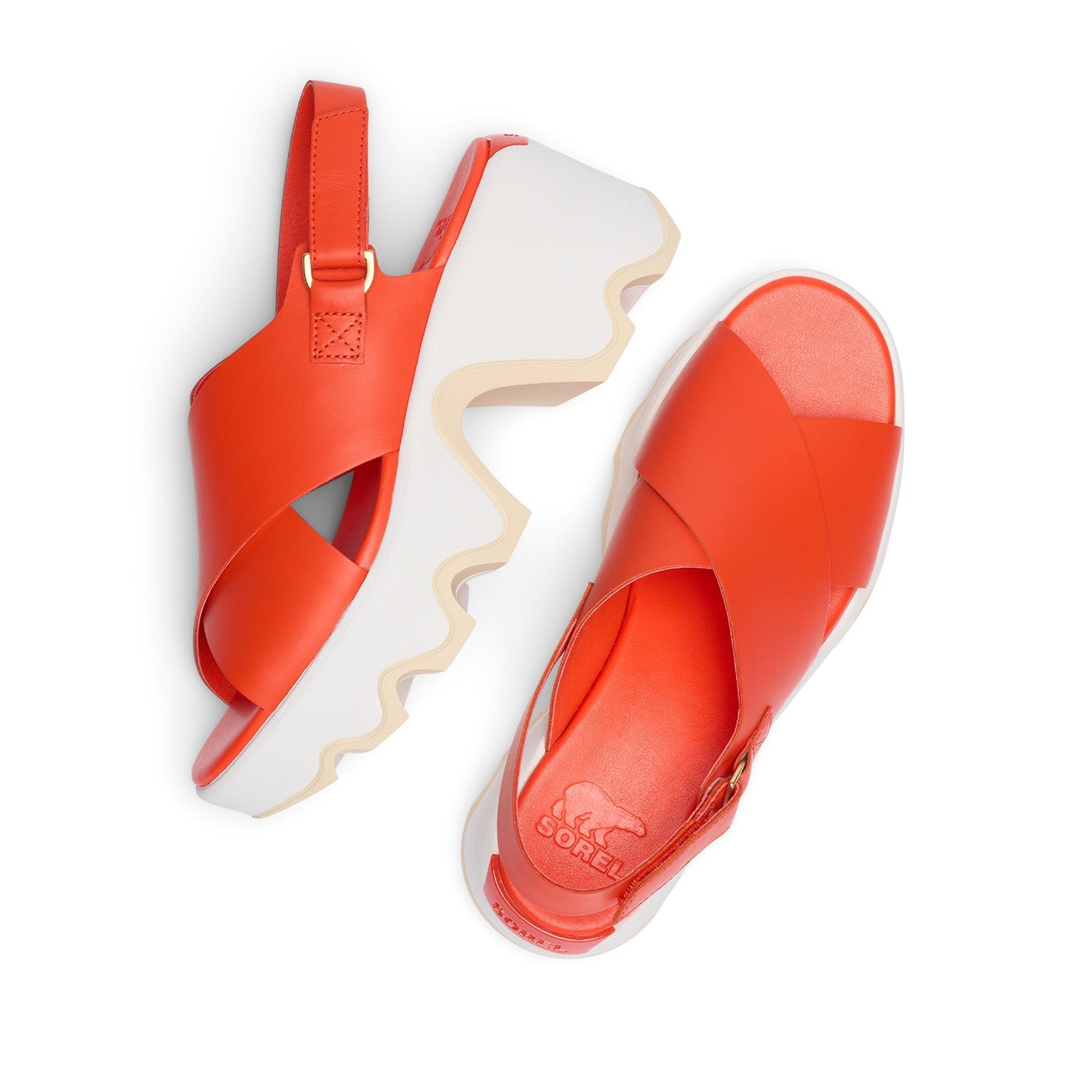 Sorel Women's Kinetic Aura Slingback in Crimson Fire/Honey White