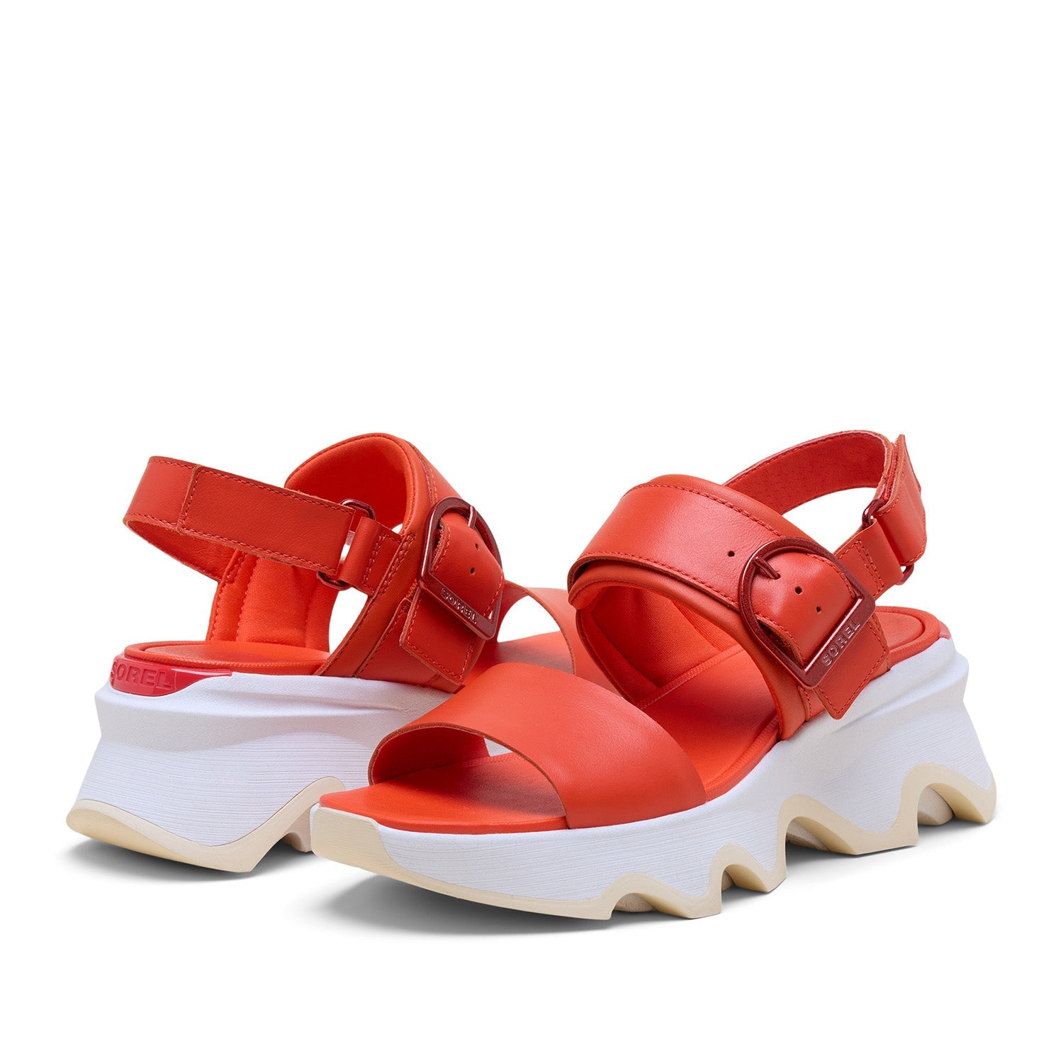 Sorel Women's Kinetic Impact Wedge in Crimson Fire/Honey White