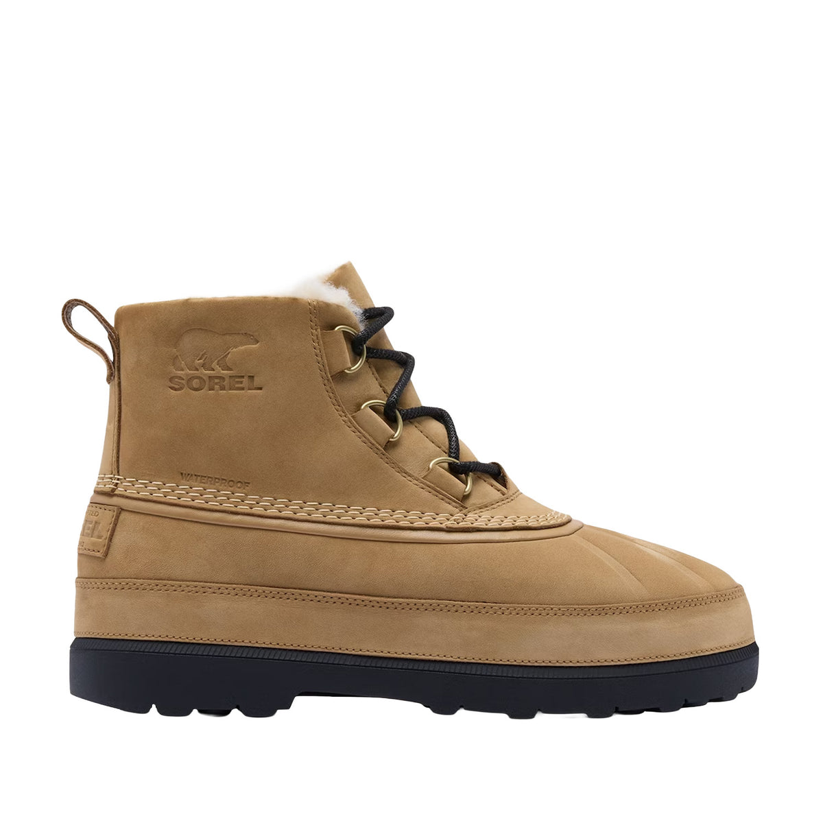 Sorel Men's Ambler Fireside Chukka WP in Caribou Buff/Black
