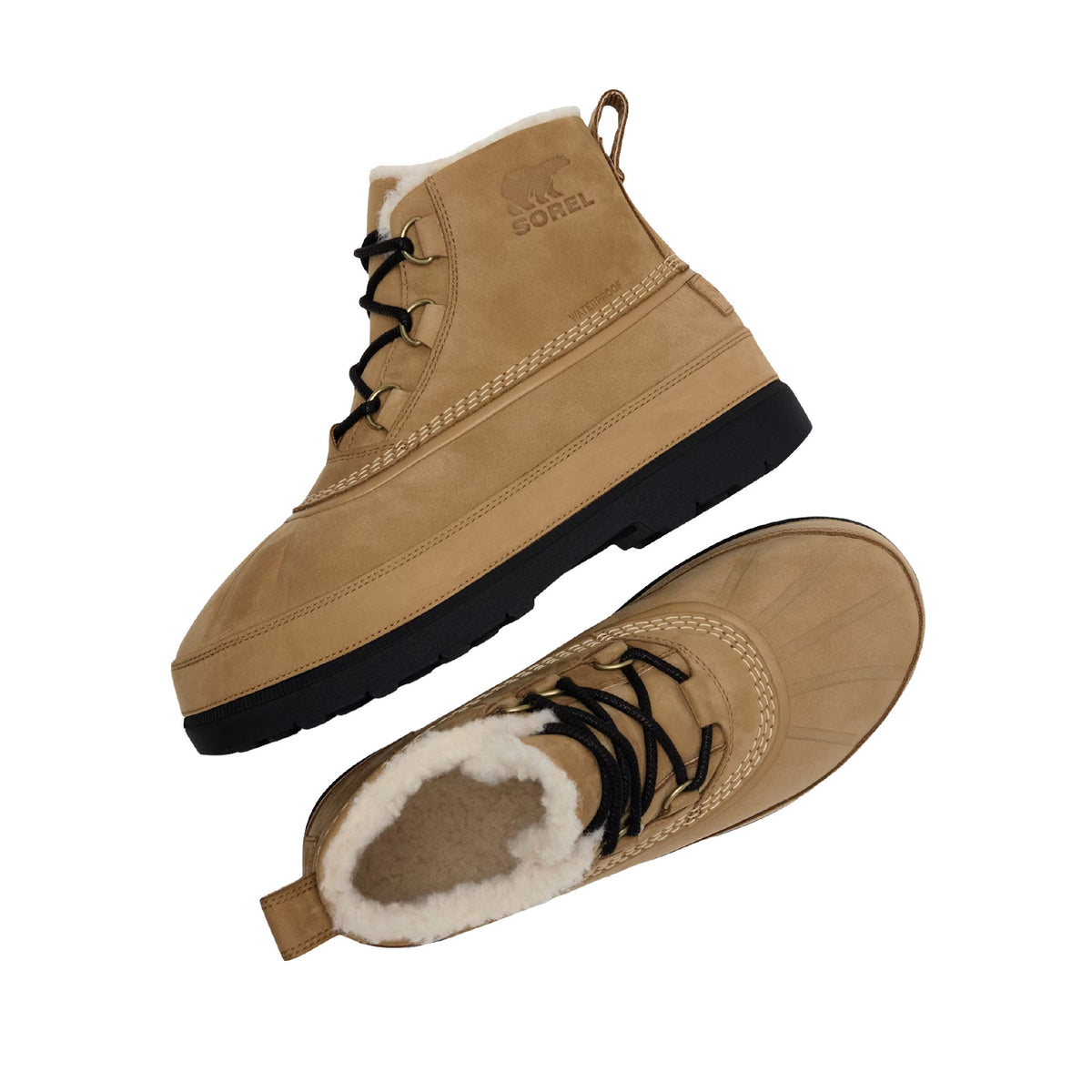 Sorel Men's Ambler Fireside Chukka WP in Caribou Buff/Black