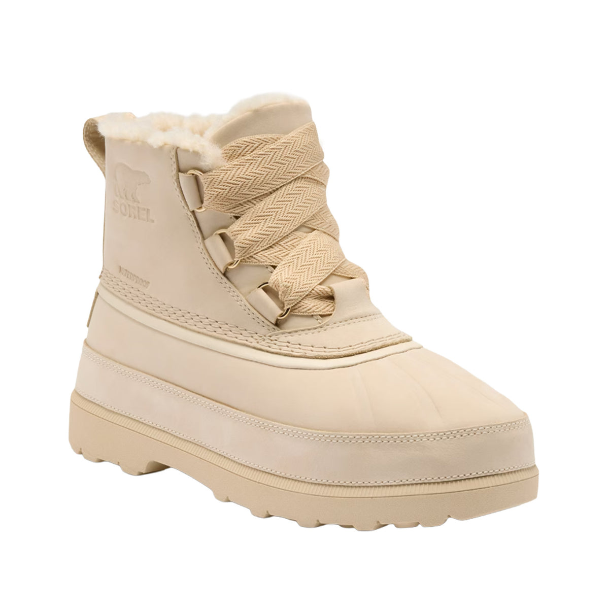 Sorel Women's Ambler Fireside Chukka WP in Bleached Ceramic/Warm Gold