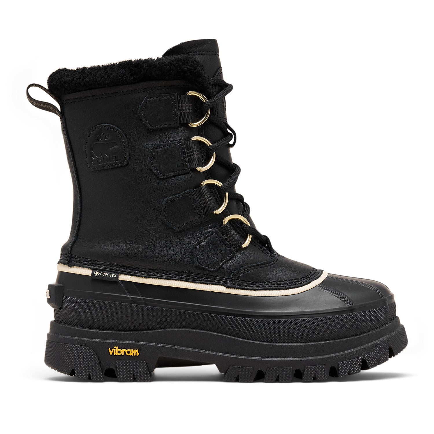 Sorel Women's Caribou Horizon Gtx in Black/Honey White