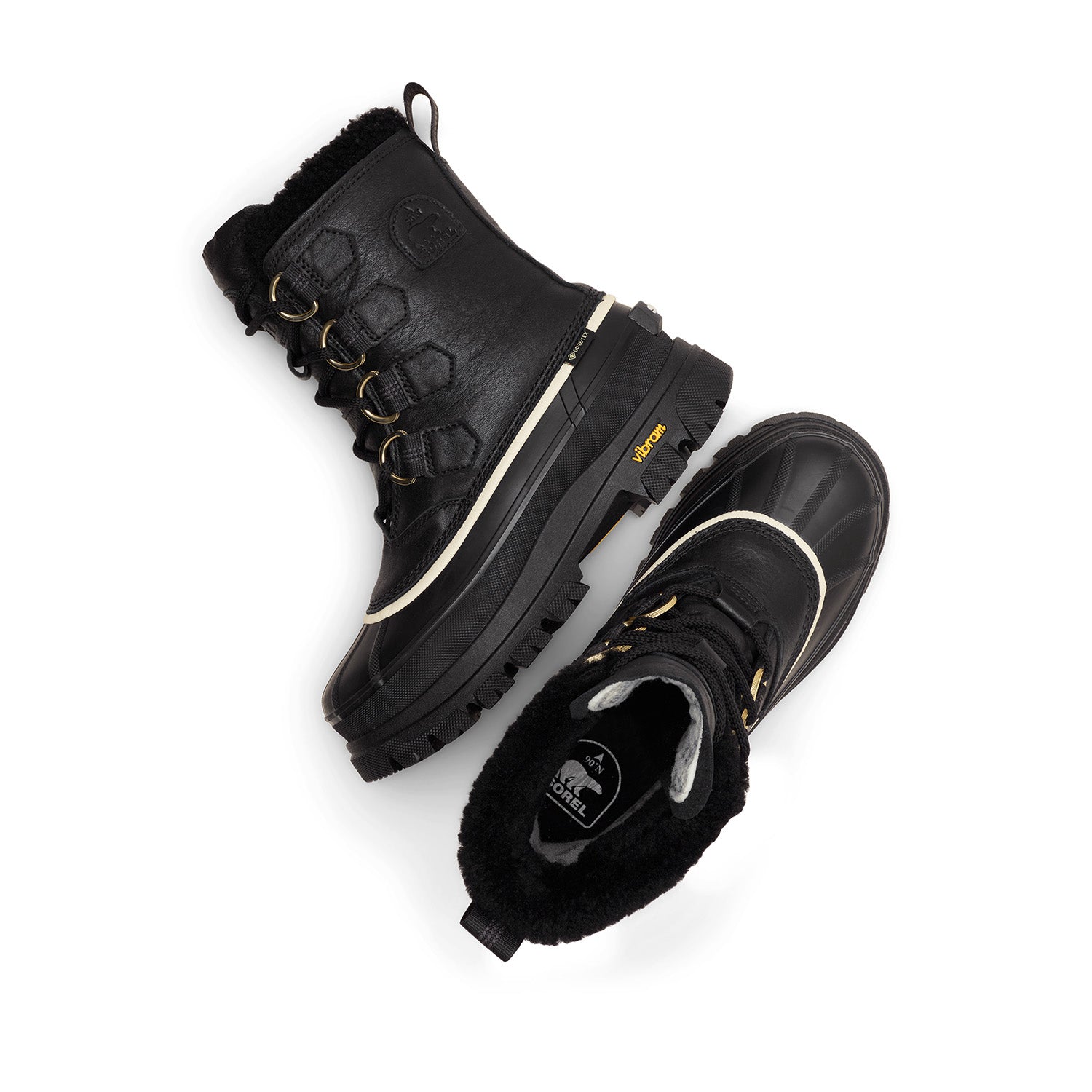 Sorel Women's Caribou Horizon Gtx in Black/Honey White