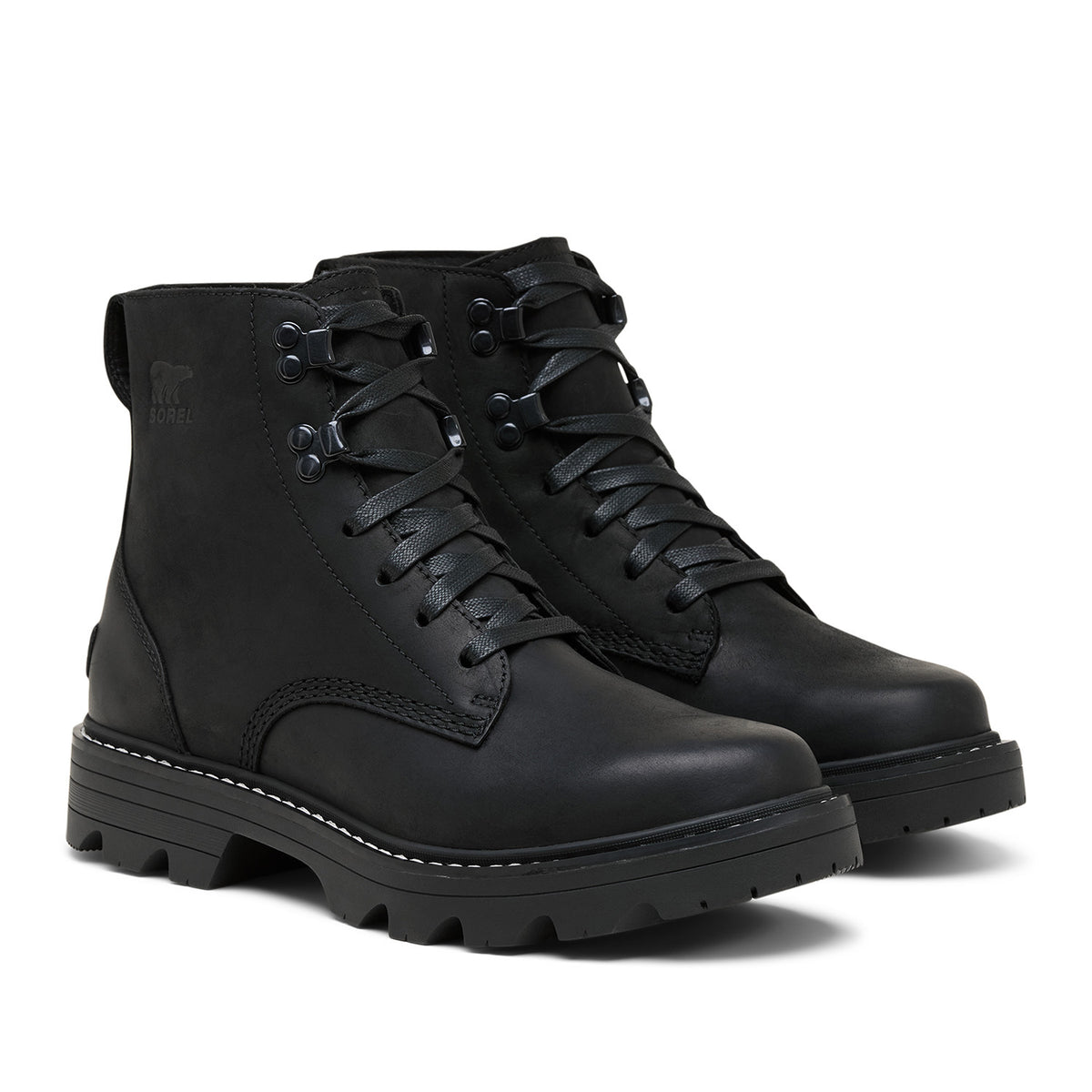 Sorel Women's Revel Road, Boot Lace Wp in Black/Black