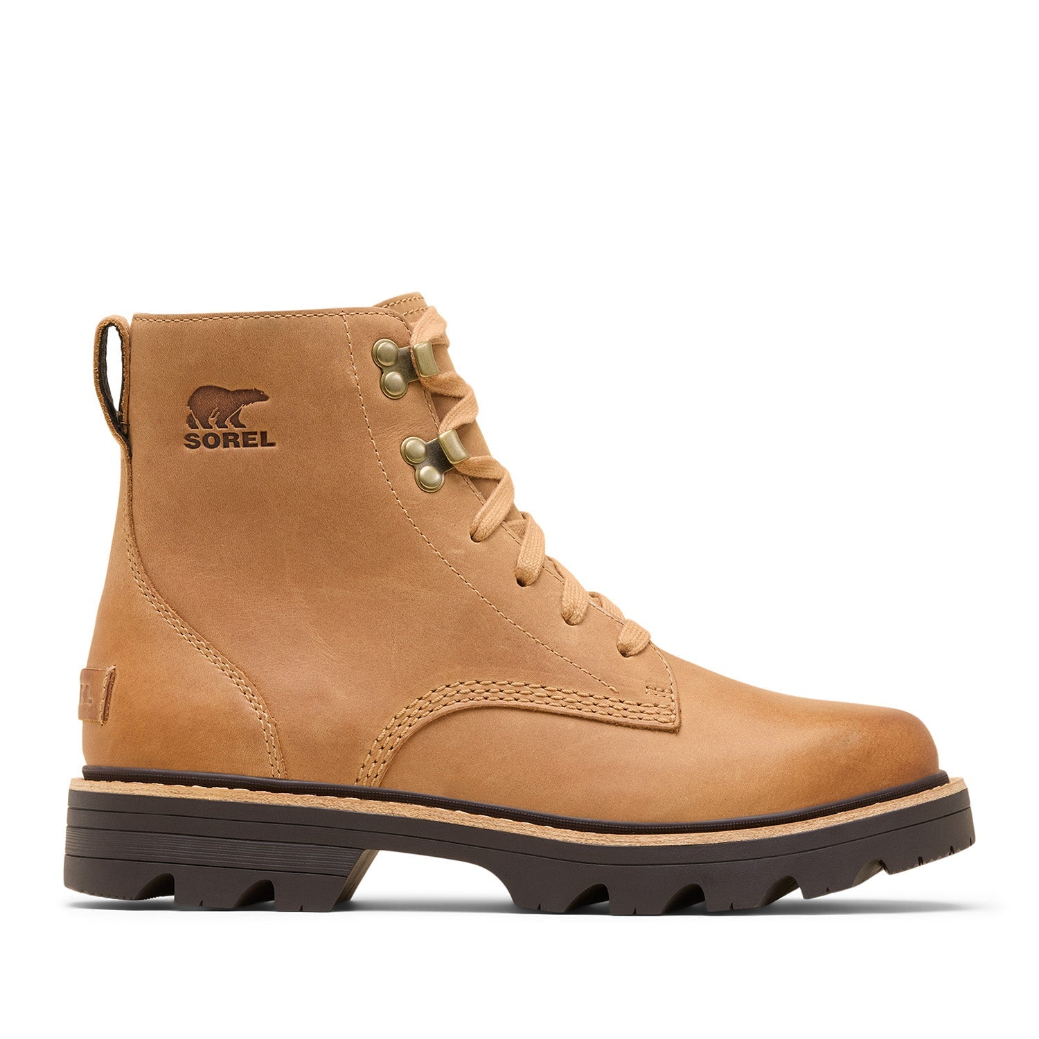 Sorel Women's Revel Road, Boot Lace Wp in Tawny Buff/Blackened Brown