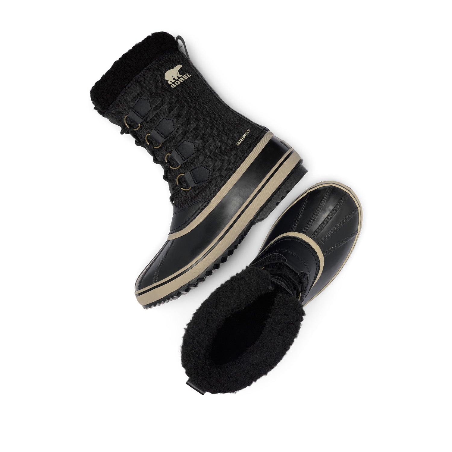 Sorel Men's 1964 Pac Nylon WP in Black/Ancient Fossil