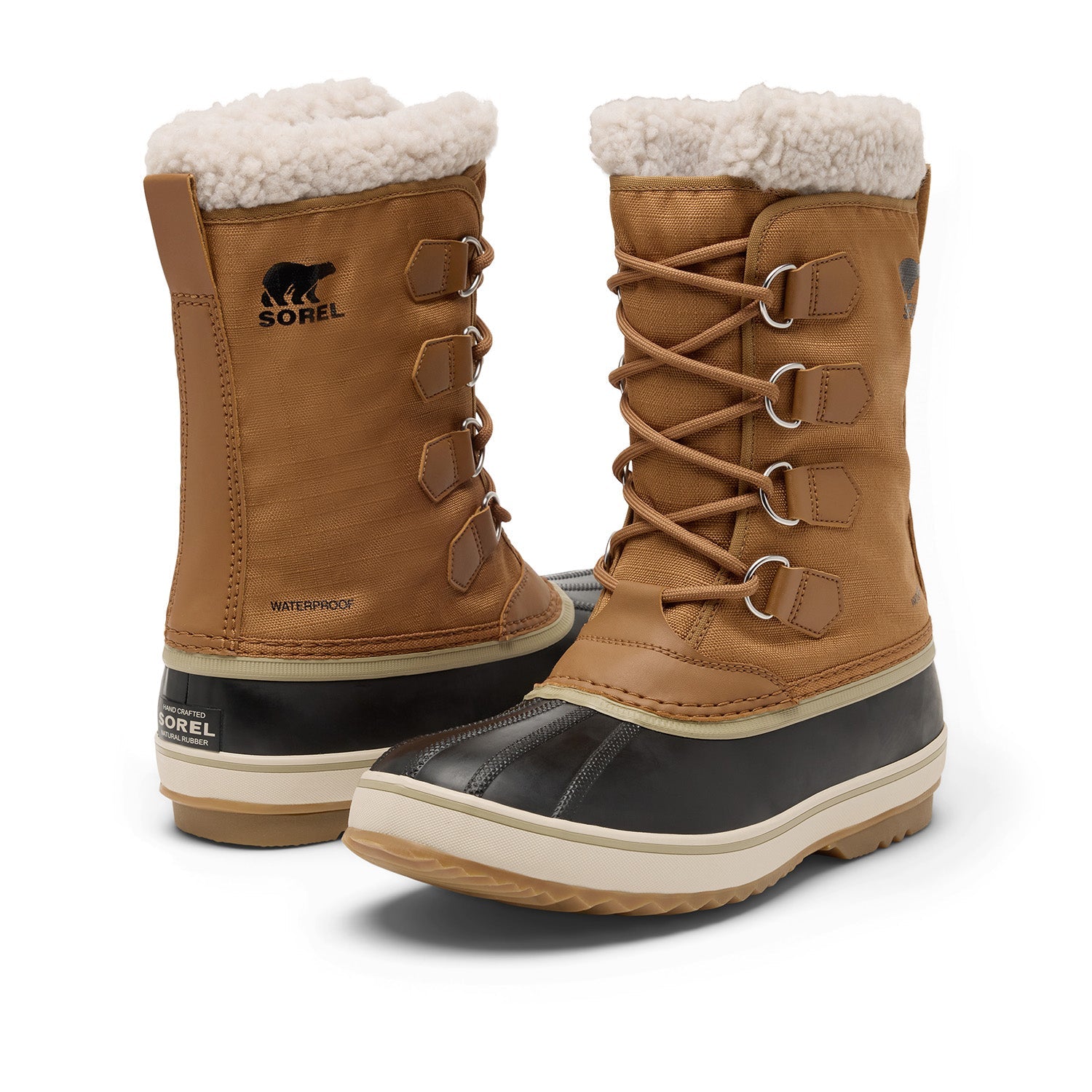 Sorel Men's 1964 Pac Nylon WP in Camel Brown/Black