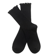 Floof For The Frill Ribbed Tall Sock in Black