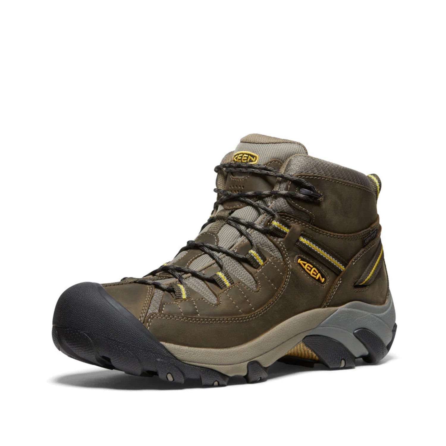 Keen Men's Targhee Ii Mid Wp in Black OlIVe/Yellow