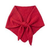 Floof Triangle Scarf in Red