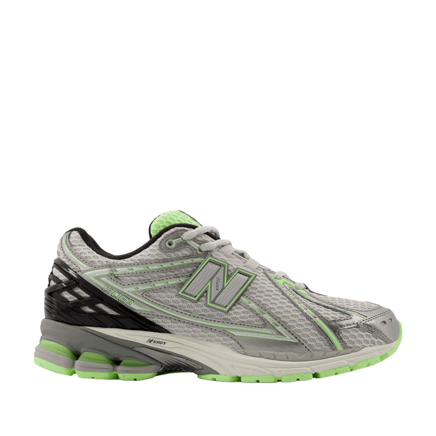New Balance Unisex 1906 in Dark Silver Metallic with Mint Flash and Lime Leaf