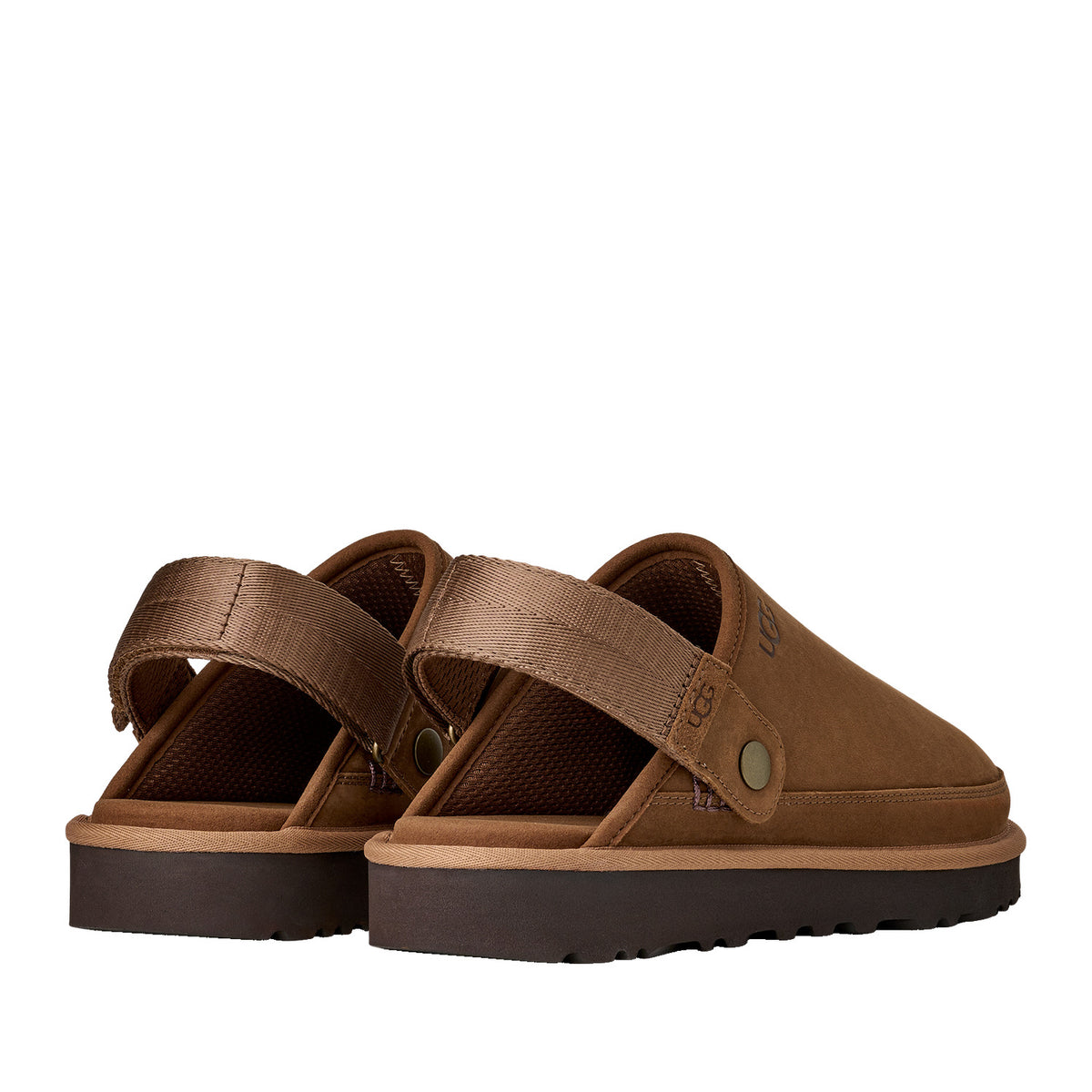 UGG Men's Goldencoast Clog II Nubuck in Dark Chestnut