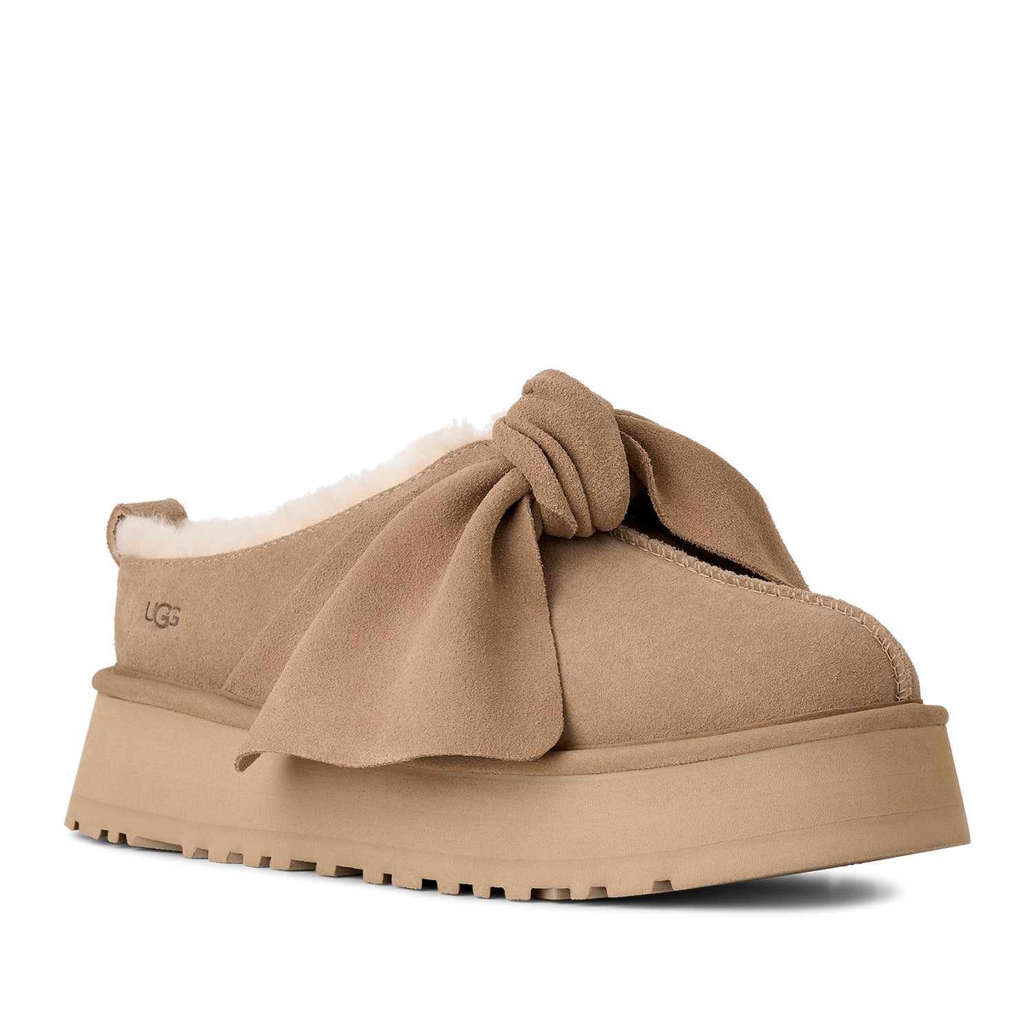 UGG Women's Platform Slip-On Bow in Sand