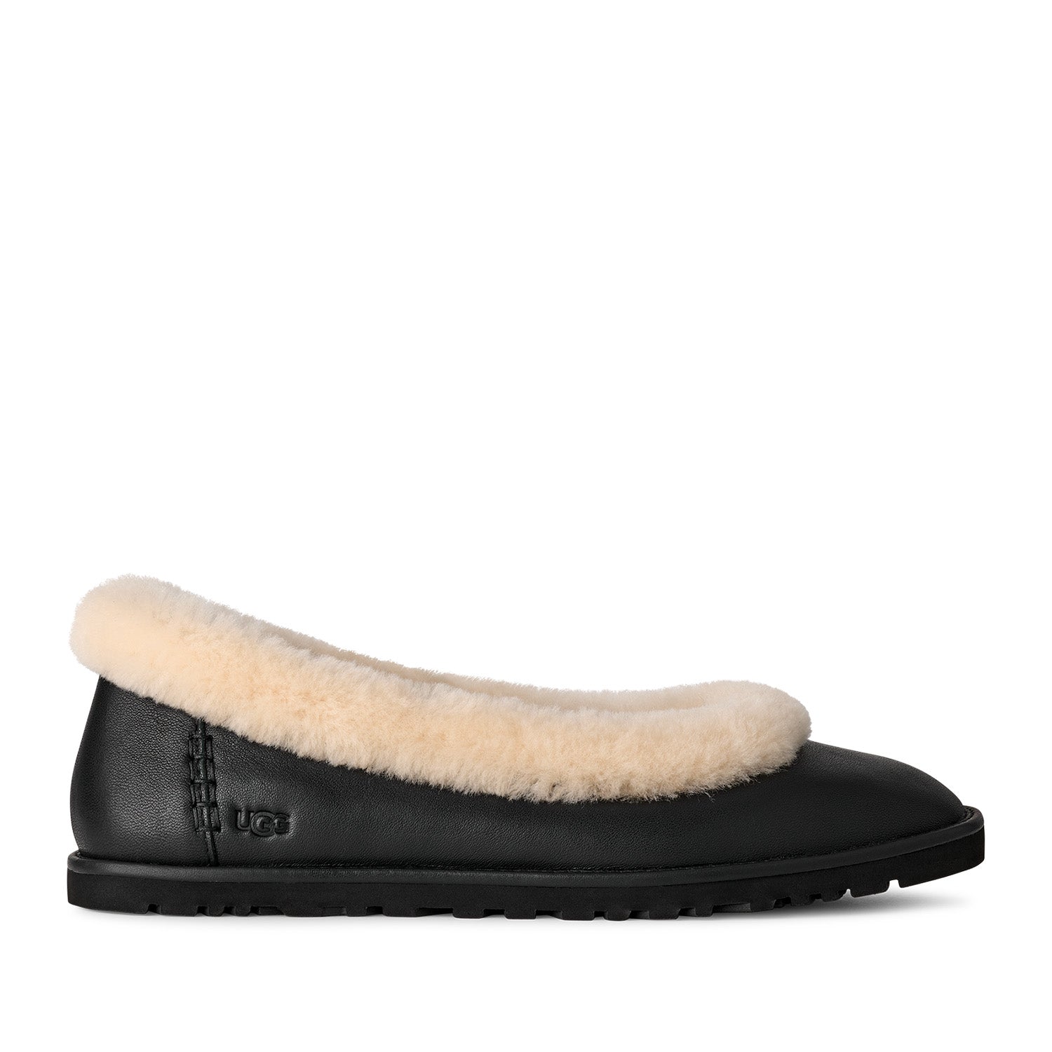 UGG Women's Zora Leather Ballet Flat in Black