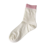 FLOOF Two-Tone Sock in White/Pink